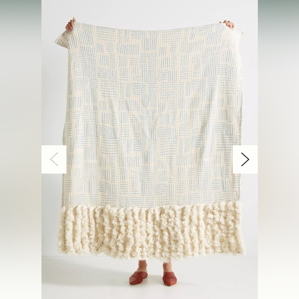 Anthropologie TASSELED EDEN THROW BLANKET